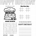 Free Printable Birthday Activity Sheets
