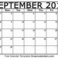 Free Printable Monthly Calendar September 2019