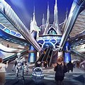 Futuristic Theme Park Entrance