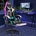 Gaming Chair with LED Lights and Speakers