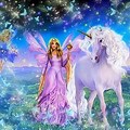 Girly Unicorn and Butterflies Wallpaper