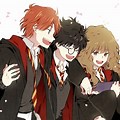 Harry Potter Anime Fan Art Golden Trio