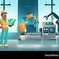 IT Mainframe Manufacturing Cartoon