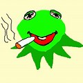 Kermit Smoking a Joint Drawing