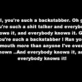 Lyrics for Backstabber