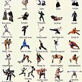 Martial Arts Chart Clip Art Styles