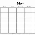 Month of May Calendar 12X12 Size