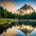 Mountain Lake Italy Dolomites