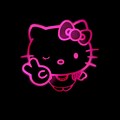 Neon Black Hello Kitty iPhone Wallpaper