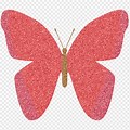 No Background Pink Glitter Butterflies