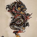 Old School Japanese Anime Dragon