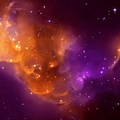 Purple Orange Galaxy Background 4K