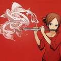 Red Hair Brown Eyes Anime Girl Playing Flute