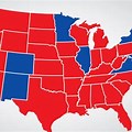 Red and Blue Political Map of USA