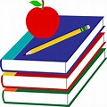 School Books with Apple Clip Art