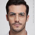 Semi Rimless Round Eyeglasses for Men