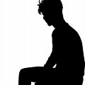 Silhouette Boy Sitting White