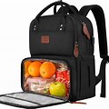 Simple Black Backpack with Lunch Bag