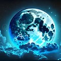 Simple Blue Background with Moon