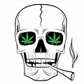 Skeleton Smoking Weed Tattoo