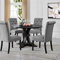 Small Black Round Dining Table with Chairs