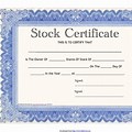 Stock Certificate for Kids