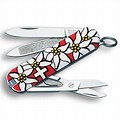 Swiss Army Knife Small White with Flowers