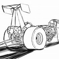 Top Fuel Funny Car Side View Drawing