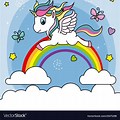 Unicorn Flying Over Rainbow Wallpaper