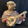 Vintage Ceramic Bust of a Mandolin Player