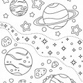 Watercolor Coloring Pages Galaxy
