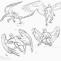 Winged People Drawing No Color