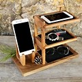 Wooden Desktop with a Phone Holder