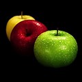 Yellow Apple with Black Background
