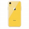 iPhone XR Blue and Yellow in a Clear Case