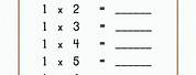 1 Times Table Test Worksheet