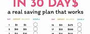 1000 SavingsChallenge 30 Days