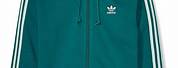 Adidas Green Hoodie with Red Stripe