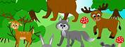 Animals in the Forest Clip Art