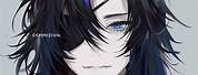 Anime Boy Black Hair and Blue Eyes Demon