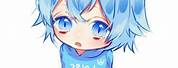 Anime Boy with Blue Hair Chibi