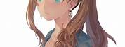 Anime Girl Brown Curly Hair High Ponytail