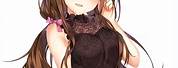 Anime Girl with Brown Hair in a Dress