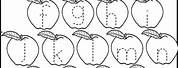 Apple Tracing Letters Preschool Worksheets