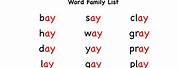 Ay Word Family Worksheets Kindergarten