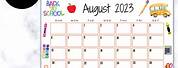 Back to School August Calendar