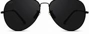 Black Aviator Sunglasses Front View