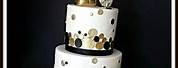 Black White and Gold 50th Birthday Cake