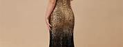 Black and Gold Formal Dress Plus Size