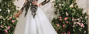 Black and Ivory Wedding Dress with Sleeves